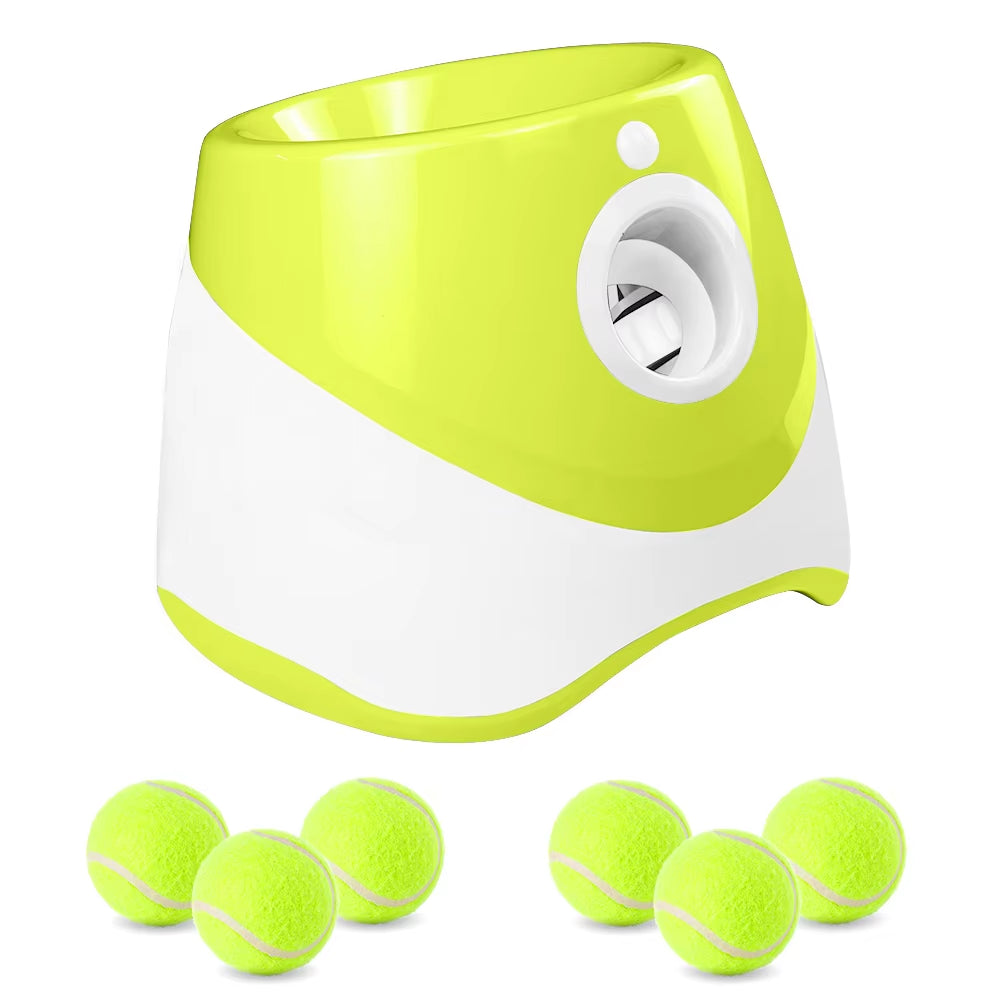 Automatic Dog Tennis Ball Launcher Dogs Chase Toys Automatic Fun Interactive Machine Fun Interactive Rechargable Catapult 6 Ball