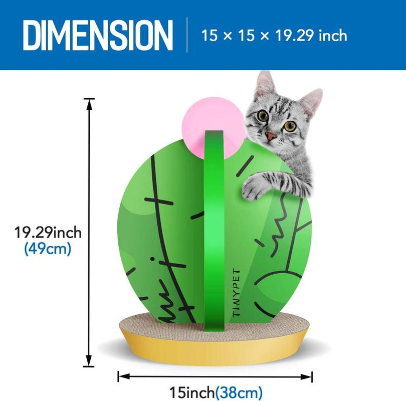 Fluffydream Cat Condo Scratcher Post Cardboard, Cactus Shape Cat Scratching House Bed Furniture Protector, Green Colour