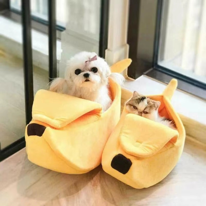 Banana Cat Nest Fun Cute Winter Cozy Warm Durable Personality Creative Dog House Suitable for Chinchillas Squirrel Pet Nest