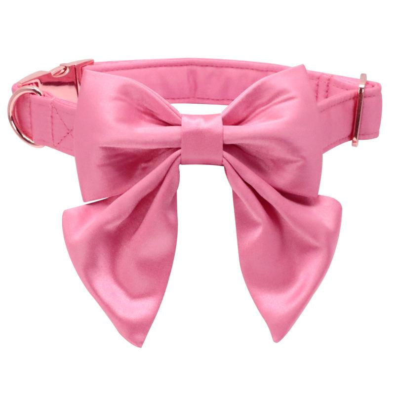 Lionet Paws Bowtie Dog Collar - Comfortable Silk Dog Collar with Detachable Bow Tie for Puppy and Cat