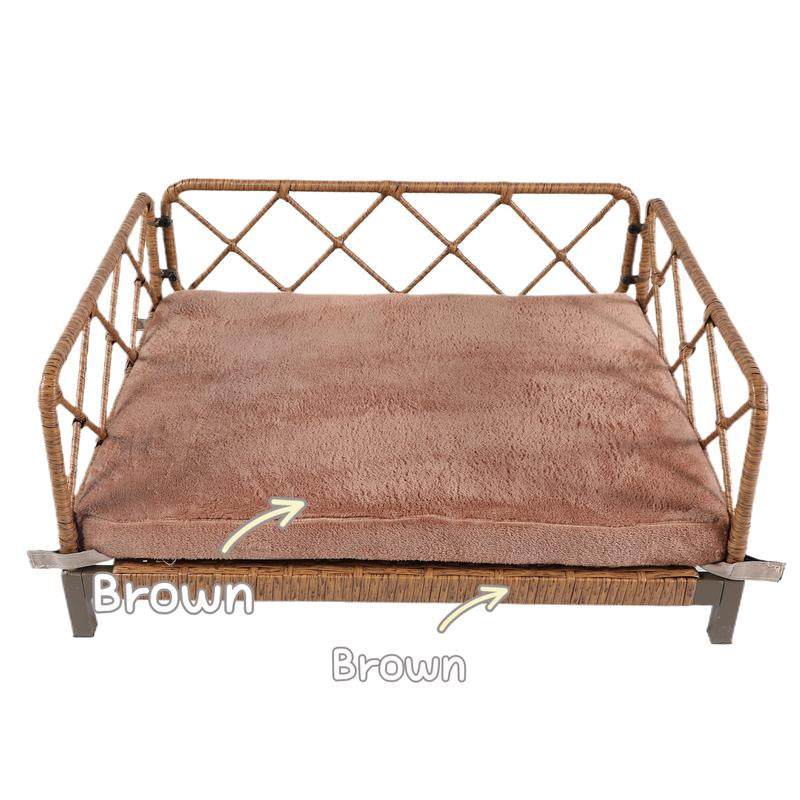 【Bellemave】Wicker Pet Bed Rattan Dog Sofa Bed Outdoor Indoor Water Resistant